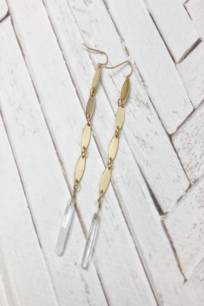 Elegant Long Crystal Earrings