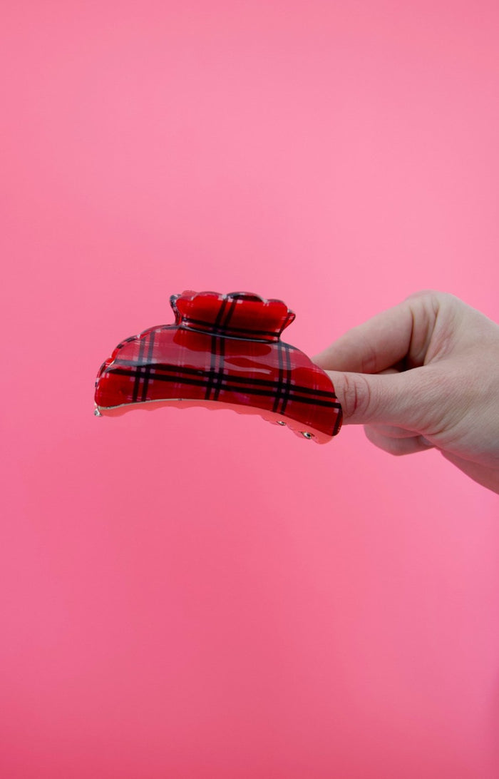 Elora Plaid Hair Clips - Final Sale