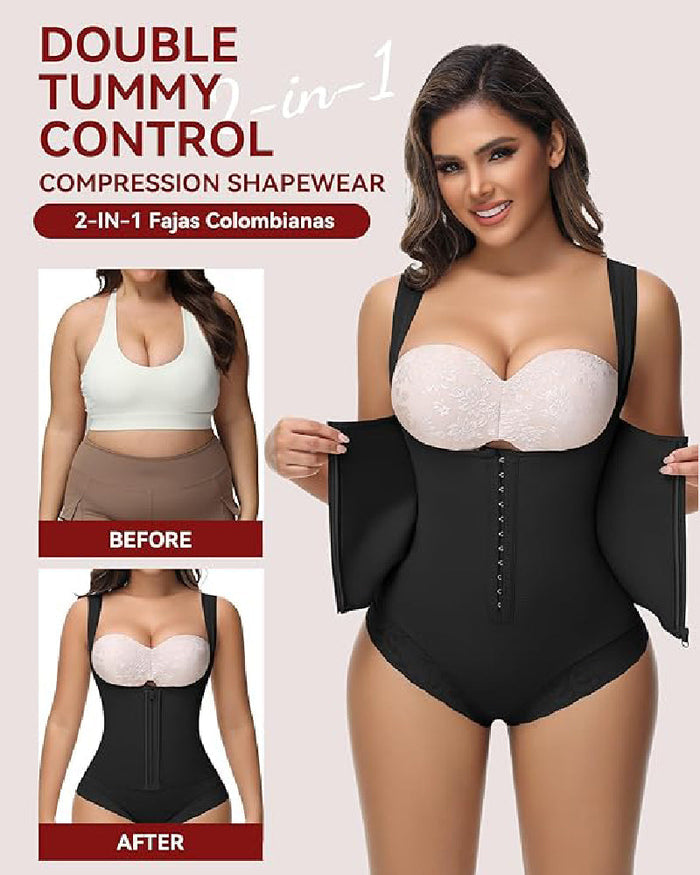 Fajas Colombianas Tummy Control Waist Trainer Open Bust Girdle Shapewear - By Qivii