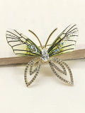 Gamini Green Butterfly Brooch