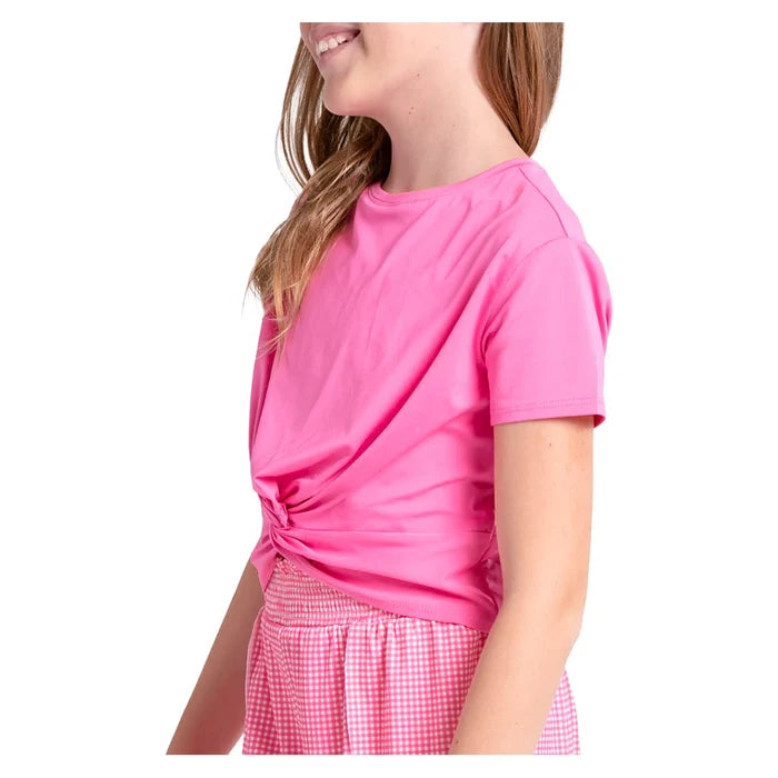 Girls' Peek-A-Bow Short Sleeve Top Taffy