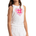 Girl's Shock N' Love Tie Back Tank White