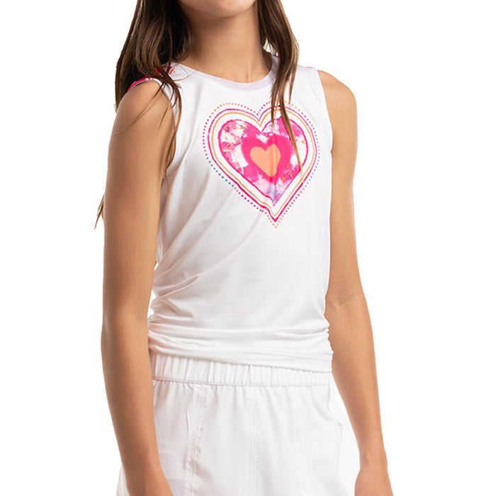 Girl's Shock N' Love Tie Back Tank White