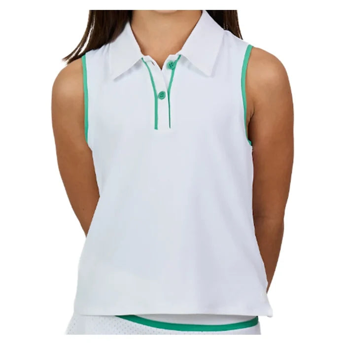 Girls' Sleeveless Polo White
