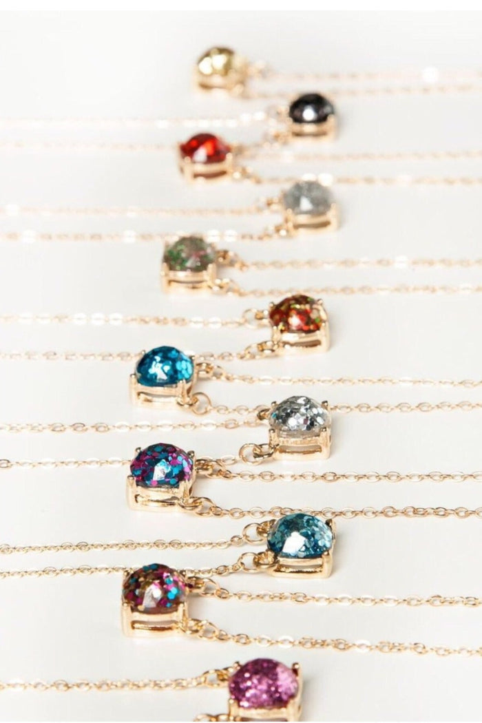 Glitter Pendant Necklace - Final Sale