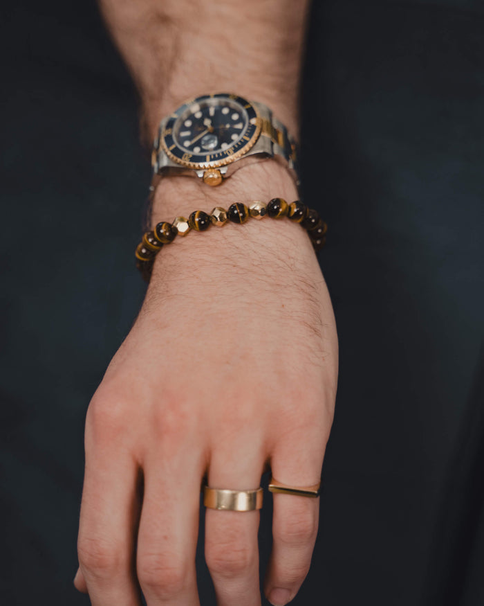 Gold & Tiger Eye Bead Bracelet
