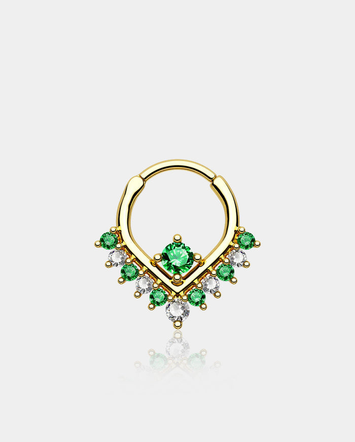 gold green septum ring
