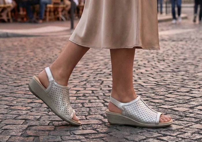 Hazel – Schimmernde Eleganz in metallic Platin  - By Qivii