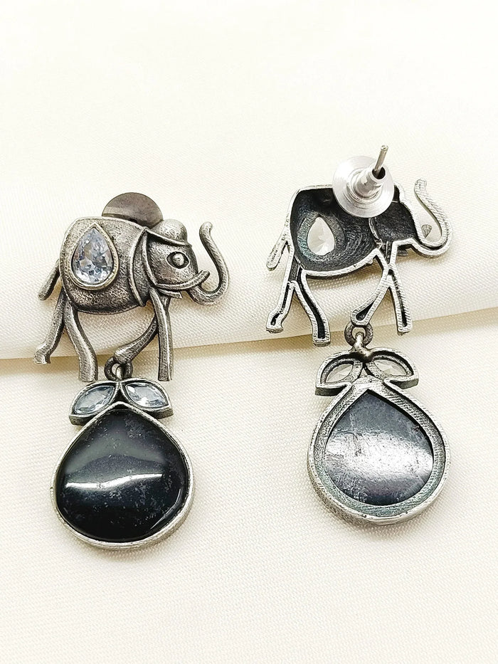 Hemika Black Oxidized Earring
