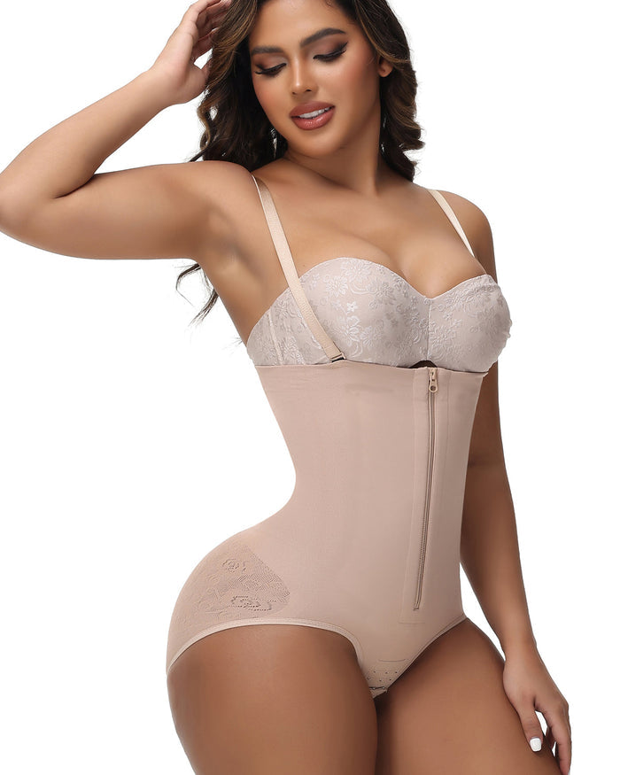 High Compression Butt Lift Zipper Shapewear Shorts Tummy Control Fajas Shorts - By Qivii