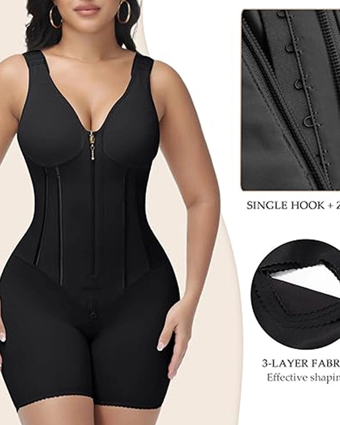 High Compression Full Body Shaper with Bulit-in Bra - By Qivii