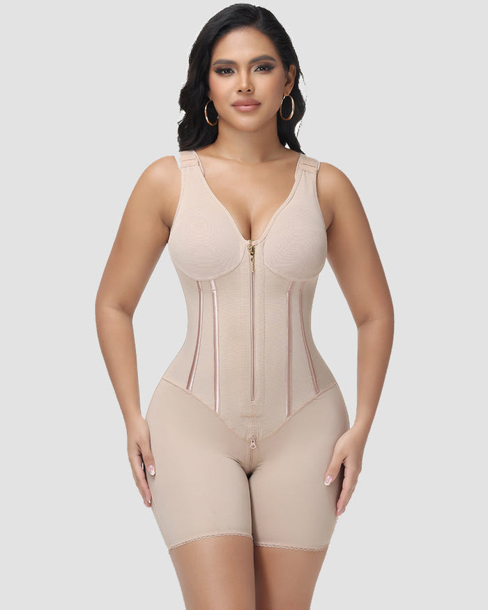 High Compression Full Body Shaper with Bulit-in Bra - By Qivii