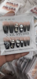 High quality Fancy stone nails with nail sticker