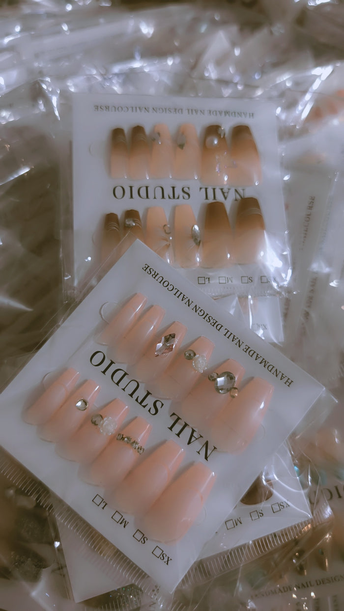 High quality Fancy stone nails with nail sticker