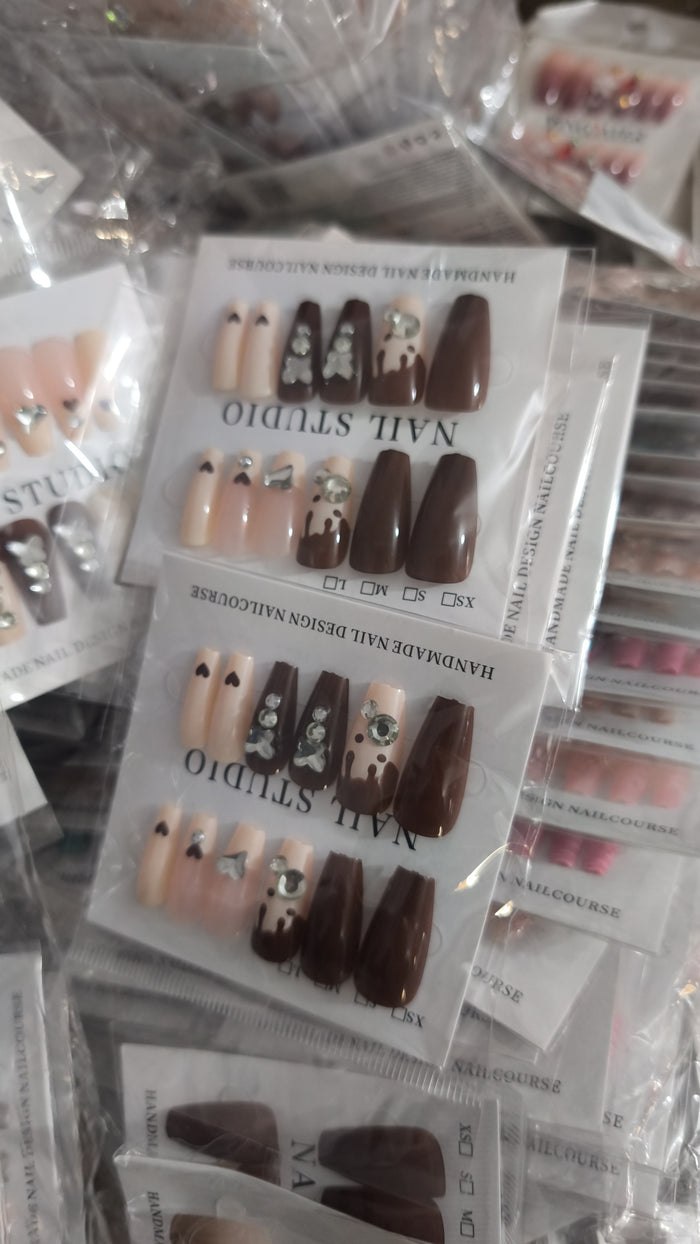 High quality Fancy stone nails with nail sticker