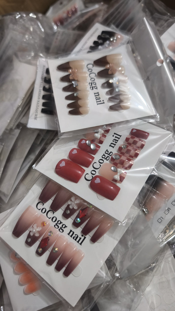 High quality Fancy stone nails with nail sticker