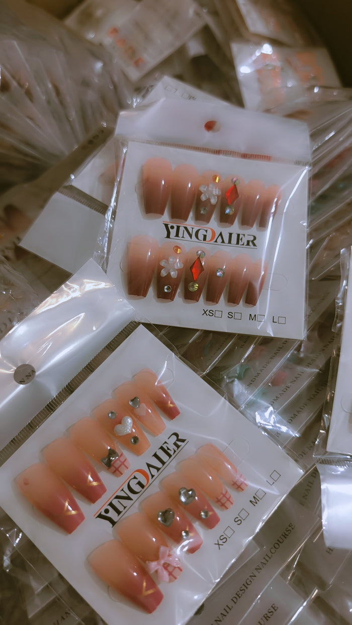 High quality Fancy stone nails with nail sticker