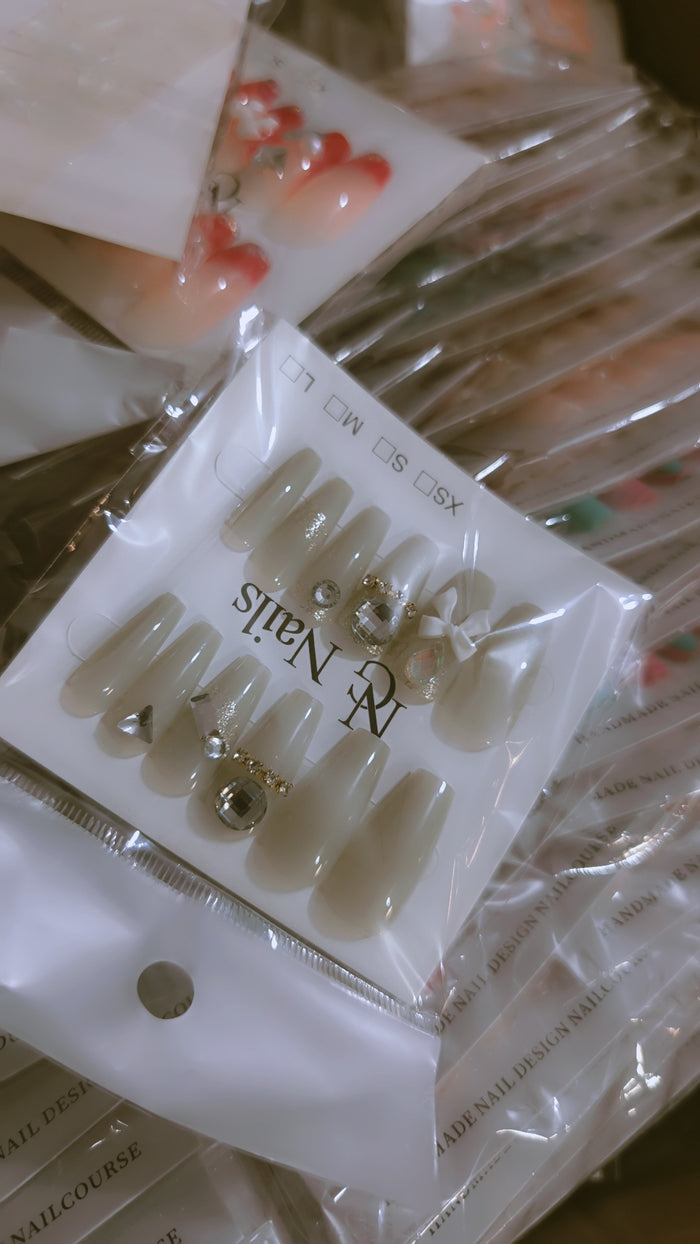 High quality Fancy stone nails with nail sticker