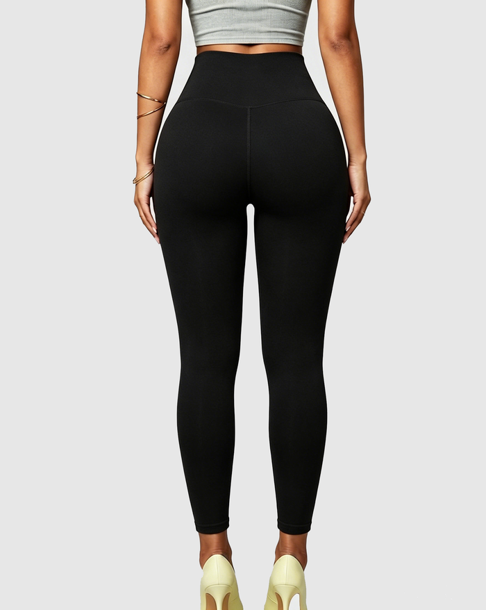High Waist Ribbed Seamless Hip Lift Yoga Leggings  - By Qivii