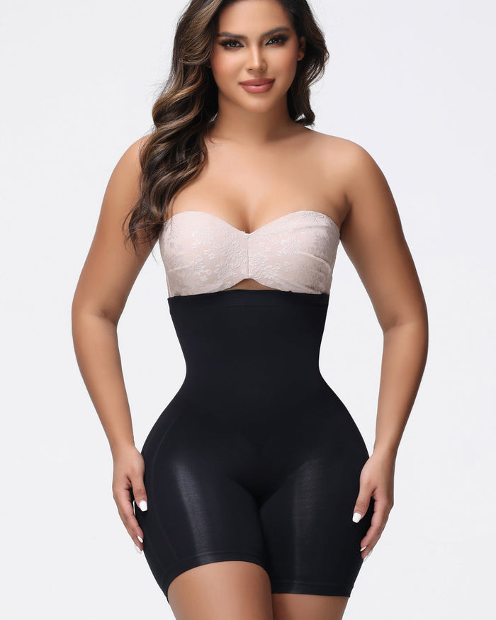 High Waist Seamless Slimming Shapewear Shorts With Removable Strap - By Qivii