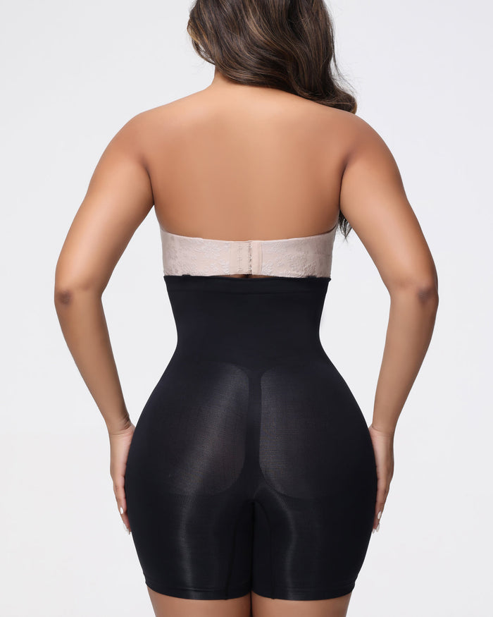 High Waist Seamless Slimming Shapewear Shorts With Removable Strap - By Qivii