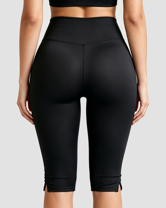 High-waisted Tummy Control Capri Shaping Leggings  - By Qivii