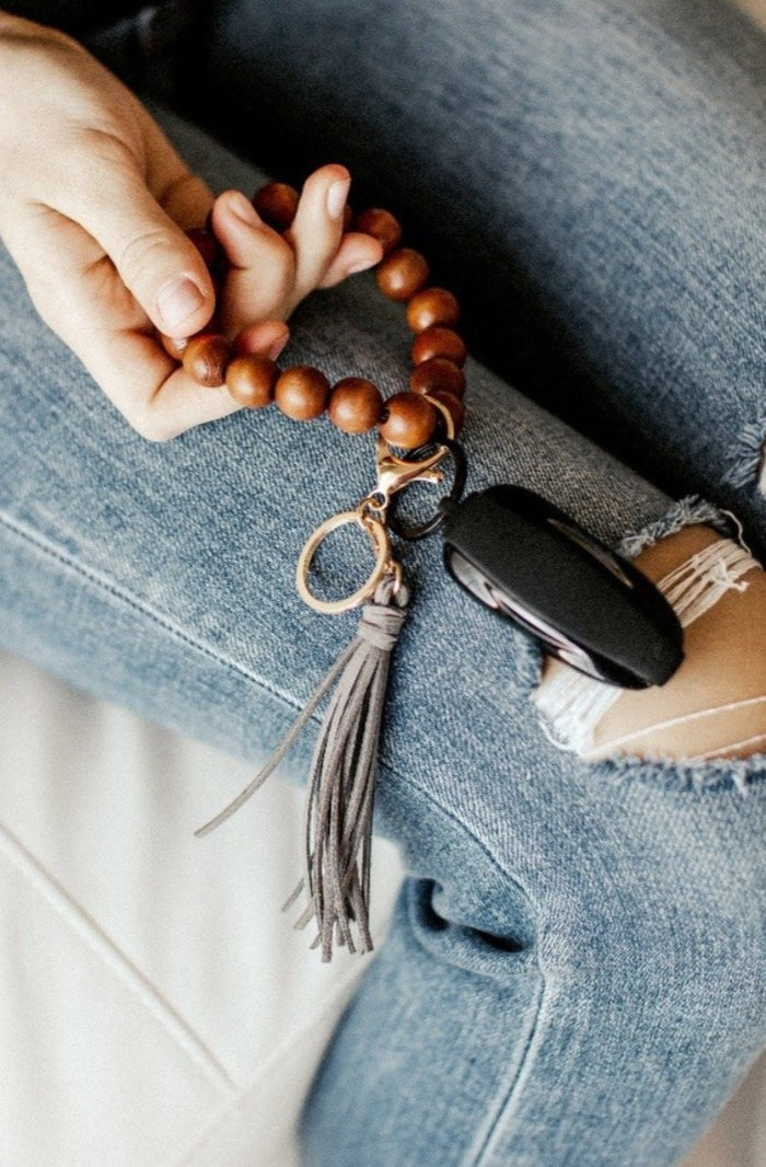 Ivy Wooden Keychain Bracelet - Final Sale