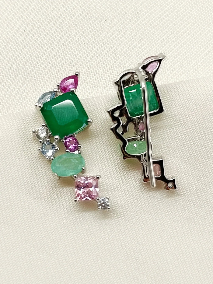 Jacqueline Multi Colour American Diamond Earcuffs