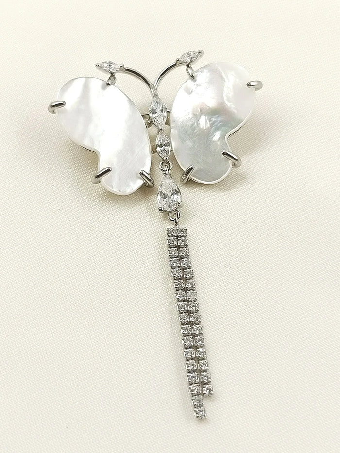 James White Butterfly Brooch