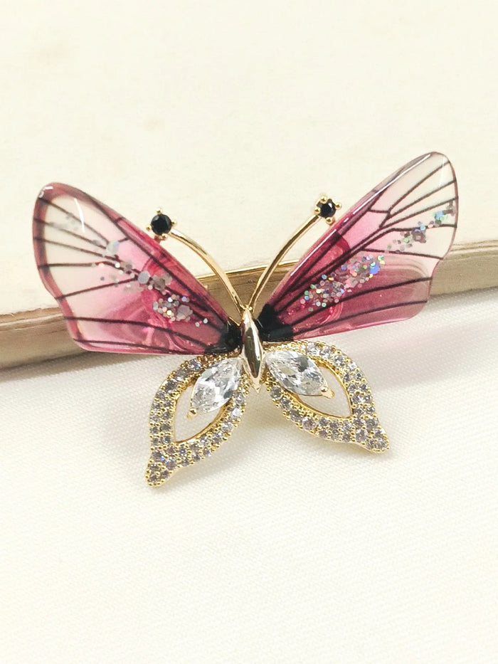 Janiyah Majenta Butterfly Brooch