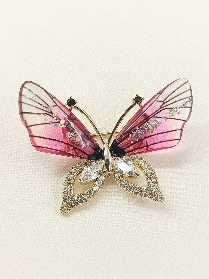 Janiyah Majenta Butterfly Brooch