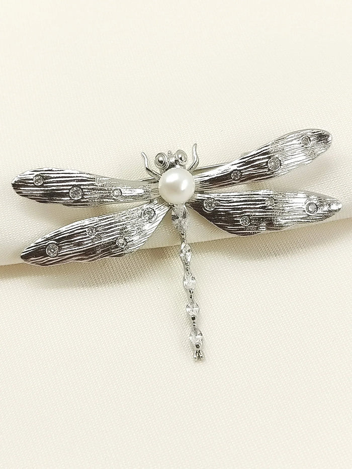 Jasmin Silver Dragonfly Brooch