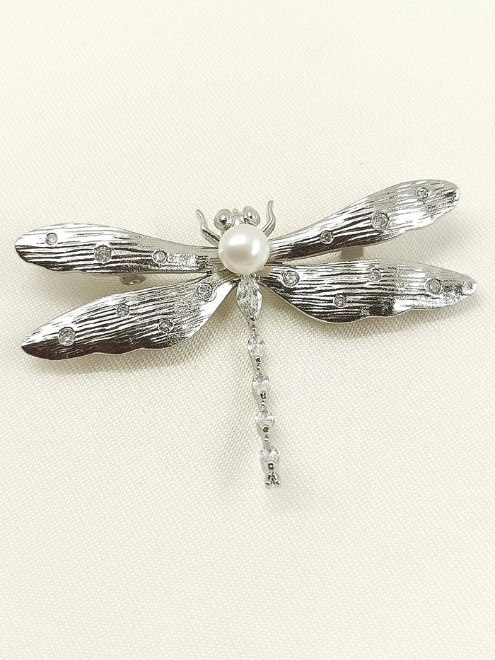 Jasmin Silver Dragonfly Brooch