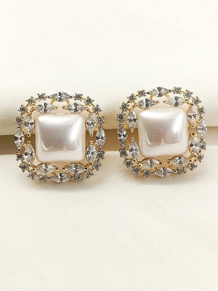 Jayati White Pearl American Diamond Tops