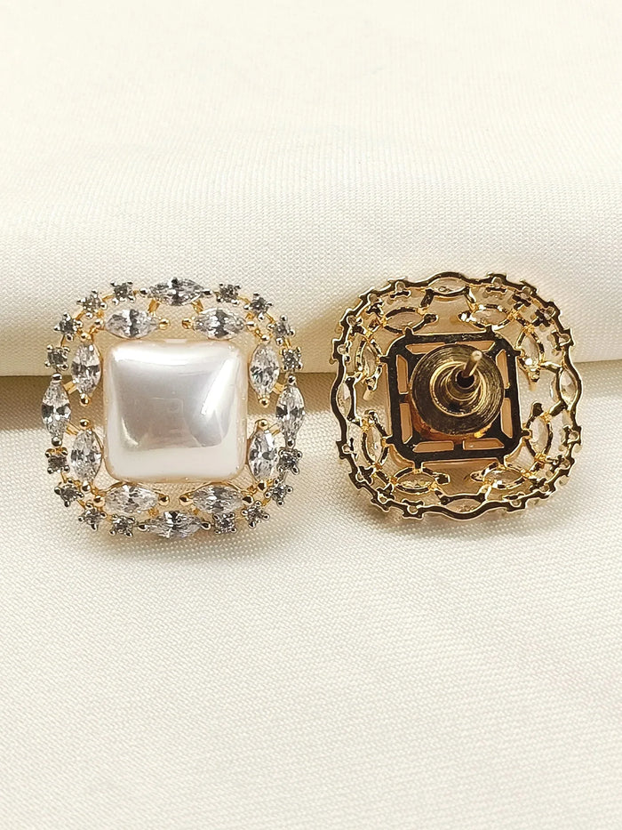 Jayati White Pearl American Diamond Tops