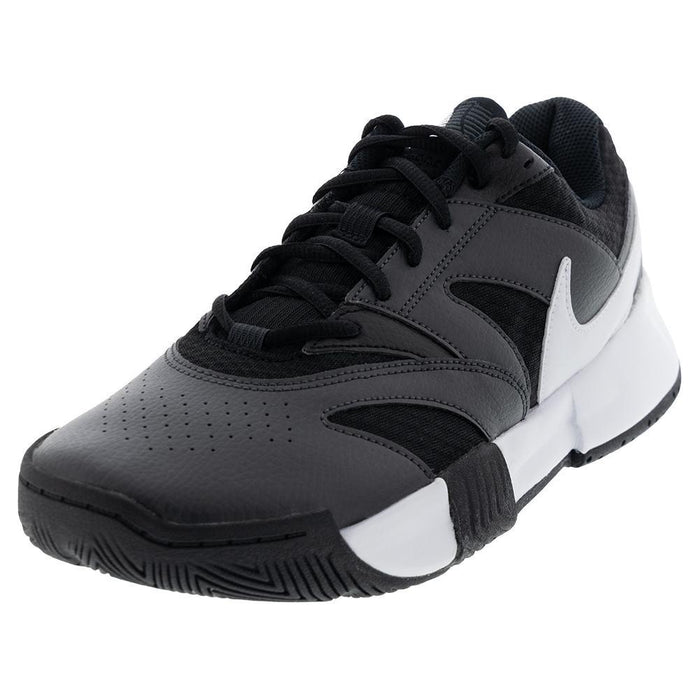 Juniors' Court Lite 4 Court Shoes Black and White