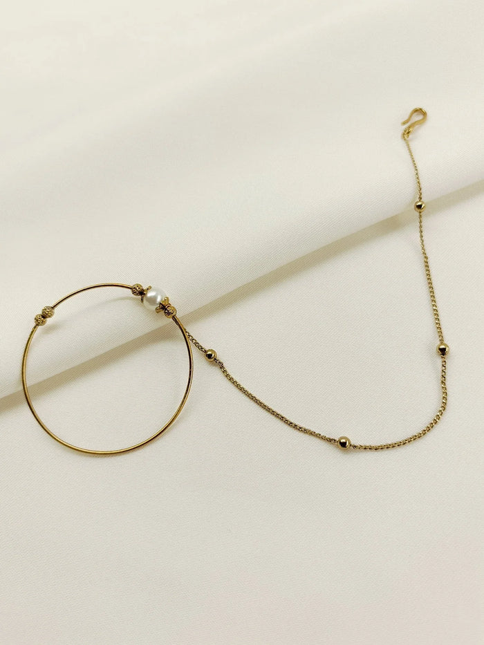 Kashfaa White Pearl Antique Nath