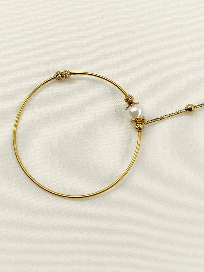 Kashfaa White Pearl Antique Nath