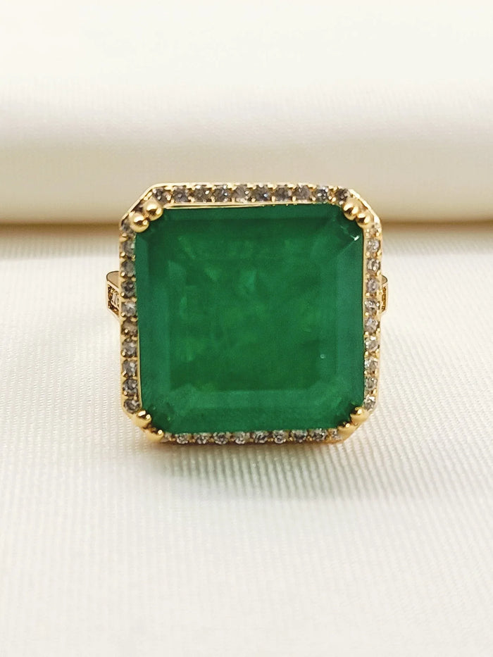 Kashi Green American Diamond Finger Ring