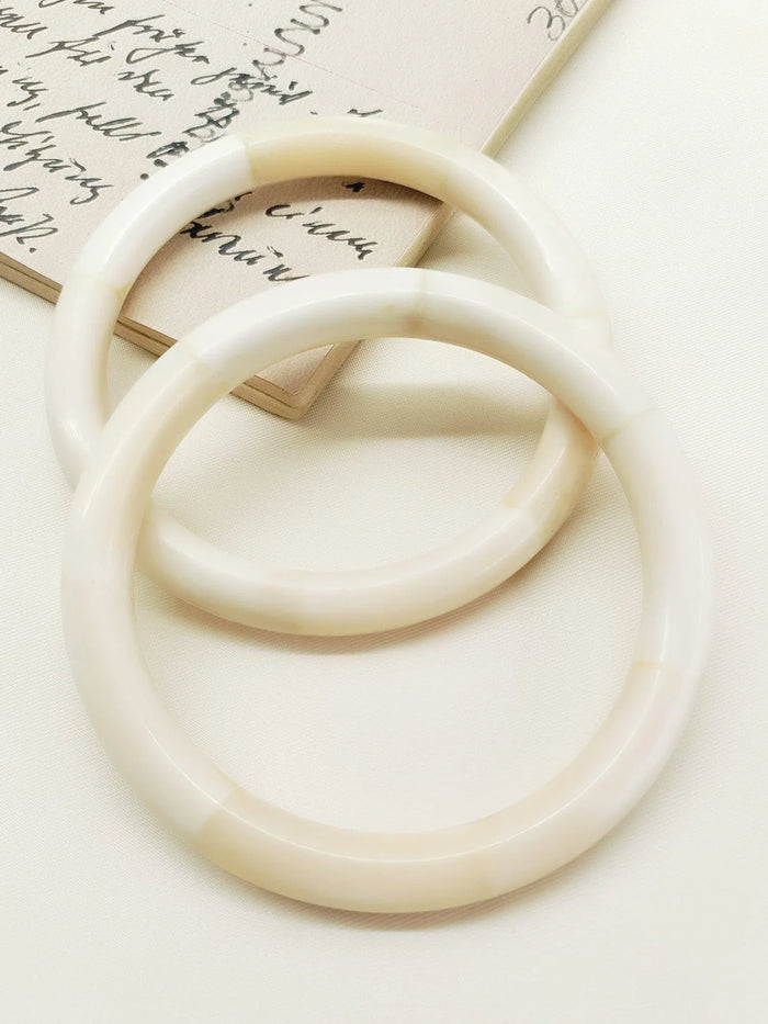 Kayla White Bone Bangles