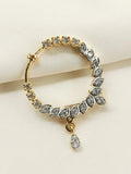 Kesar White American Diamond Nath