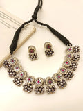 Ketki Maroon Oxidized Necklace Set