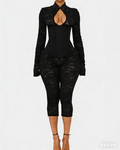Lace Corset Long-sleeved Hourglass Jumpsuit  - By Qivii