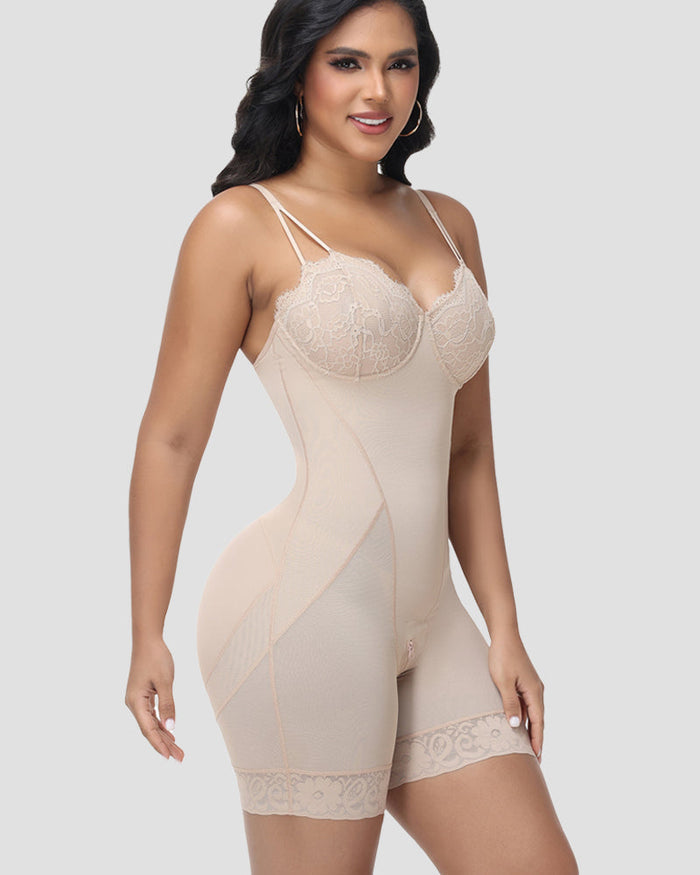 Lace Cup Tummy Control Shapewear Bodysuit - By Qivii