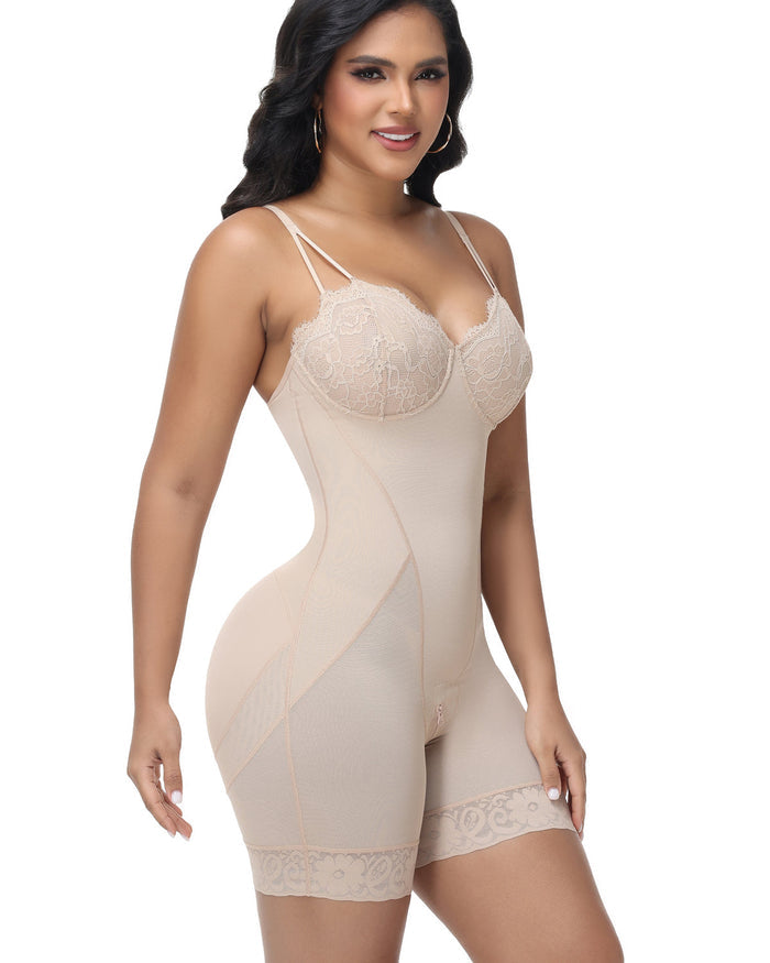 Lace Cup Tummy Control Shapewear Bodysuit - By Qivii
