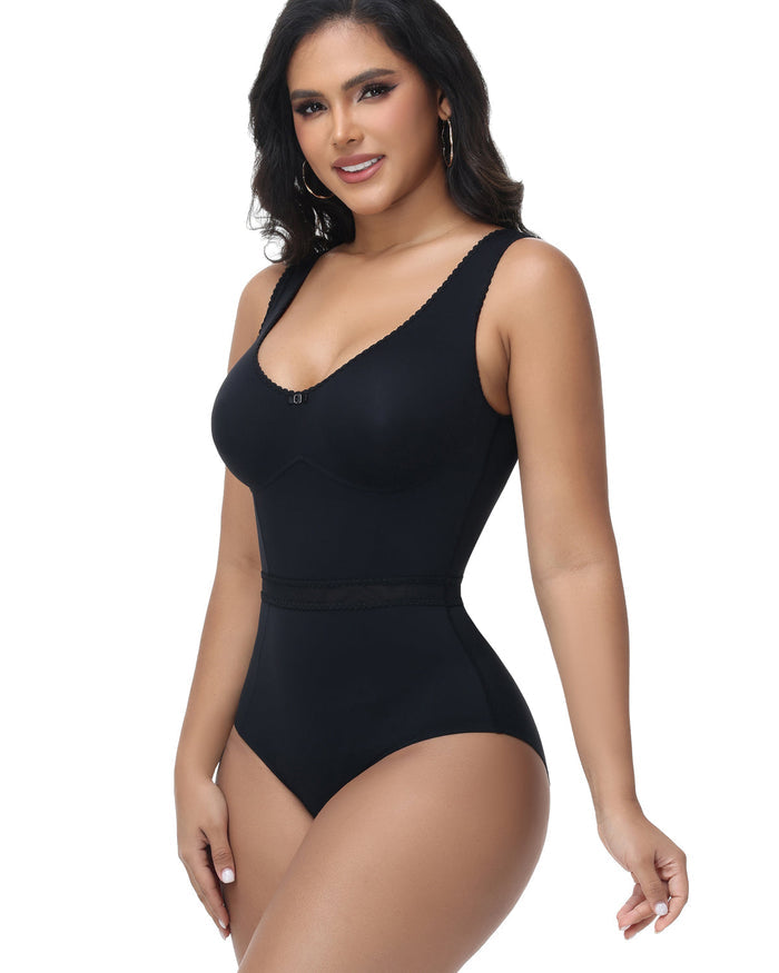 Lace Slimming Tummy Control Shapewear Bodysuit - By Qivii