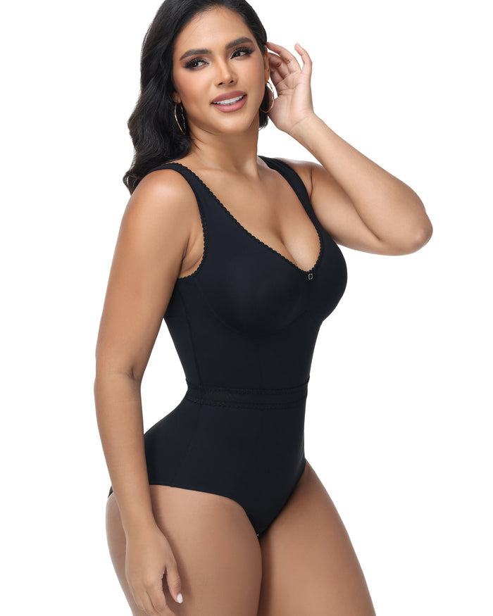 Lace Slimming Tummy Control Shapewear Bodysuit - By Qivii