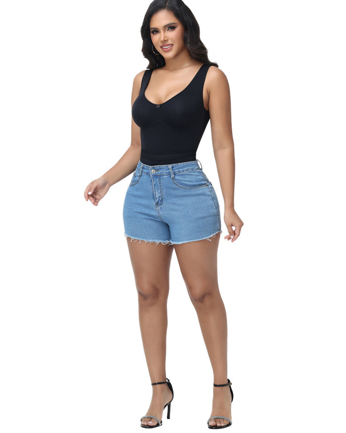 Lace Slimming Tummy Control Shapewear Bodysuit - By Qivii