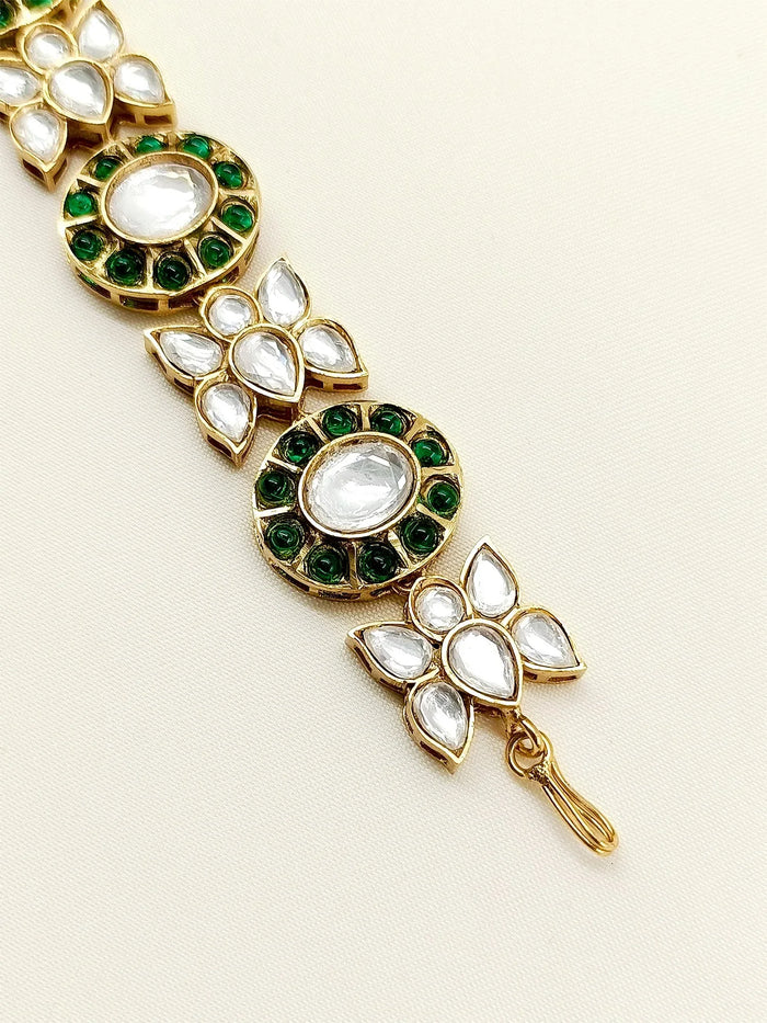 Lajvati Green Kundan Sheeshpatti