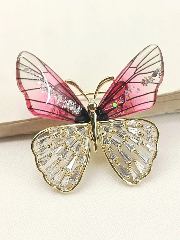 Lara Majenta Butterfly Brooch